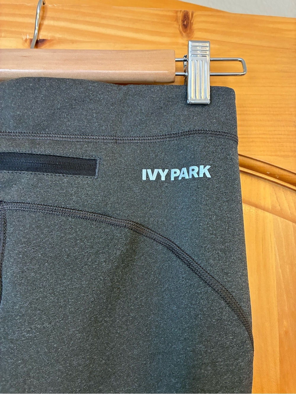 IVY PARK Women's Charcoal High-Rise Seam Detail Leggings